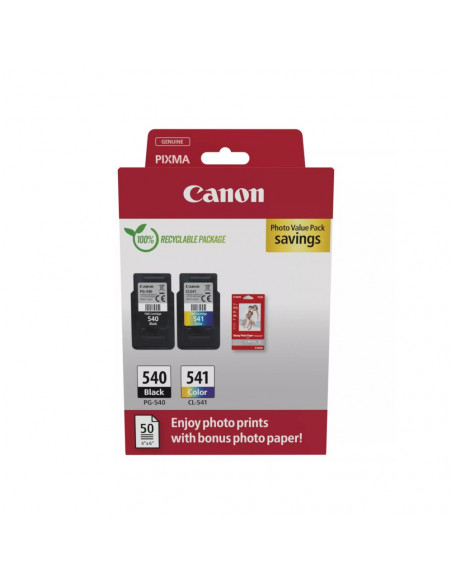 Pack Tinteiros Canon 540/541 Preto/Cor + Papel 5225B013
