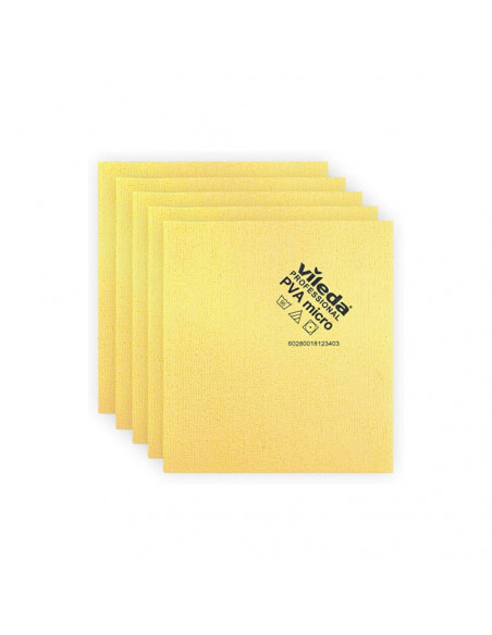 Pano PVAmicro 38x35cm Amarelo Vileda Professional 5un
