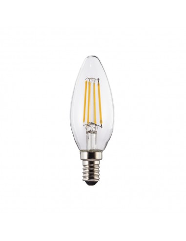 Lâmpada Vela LED E14 4W 470lm Transparente Branco Quente