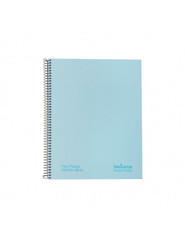 Caderno Espiral A4 Pautado Navigator Azul Pastel 80Fls