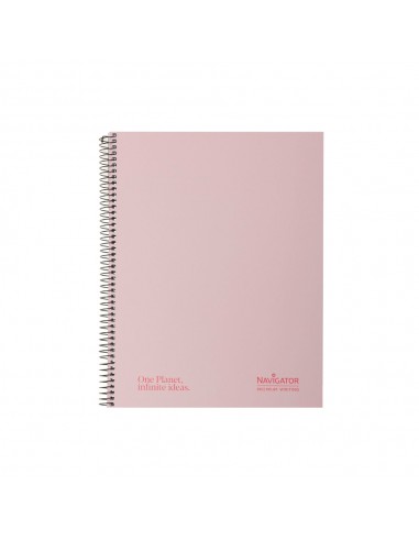 Caderno Espiral A4 Pautado Navigator Rosa Pastel 80Fls