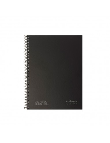 Caderno Espiral A4 Quadriculado Navigator Preto 80Fls