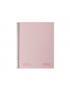 Caderno Espiral A4 Quadriculado Navigator Rosa Pastel 120Fls
