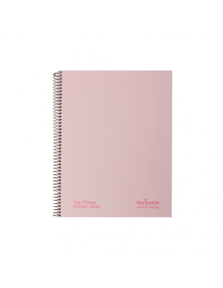 Caderno Espiral A4 Quadriculado Navigator Rosa Pastel 120Fls