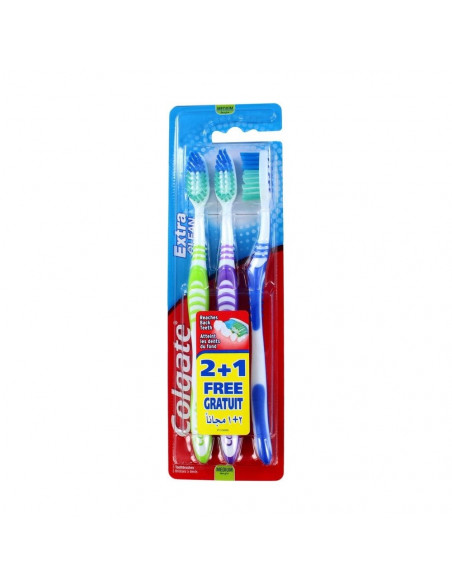 Escova de Dentes COLGATE Extra Clean 2+1un