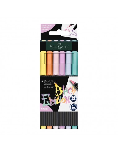 Marcador Feltro Faber Castell Black Edition Ponta Pincel 5x