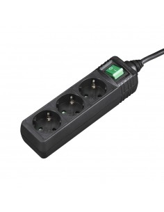 Bloco 3 Tomadas + Interruptor Cabo 3mts Preto