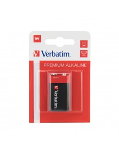 Pilhas 6LR61 Alcalinas 9V 500mAh Verbatim 49924 1un