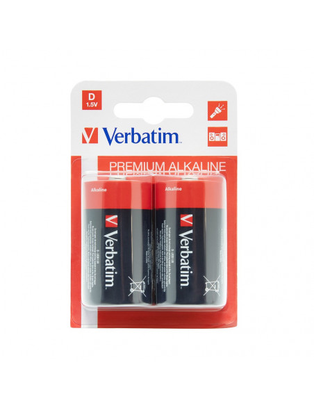 Pilhas LR20 / D Alcalinas 1.5V 18000mAh Verbatim 49923 2un
