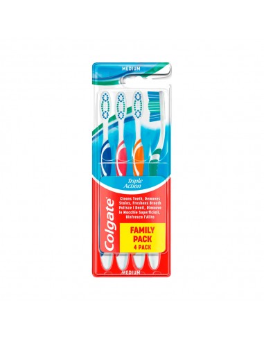 Escova de Dentes COLGATE Triple Action Média 4un