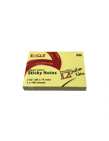 Bloco Notas Aderentes 50x75mm Eagle Amarelo 100 Folhas