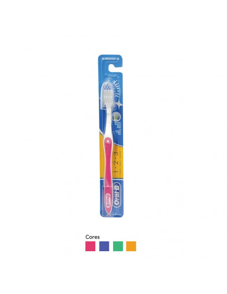 Escova de Dentes Oral-B 1.2.3 Média Cores Sortidas 1un
