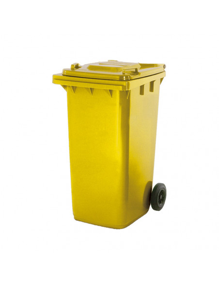 Contentor 240L Polietileno 2 Rodas Fundo Amarelo Tampa Amar