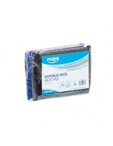 Esponja Inox Preto+Azul Pack 2un