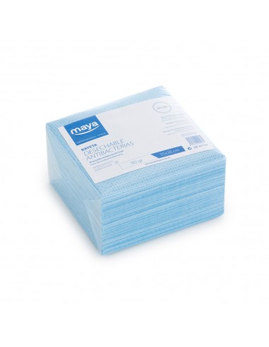 Pano Antibacteriano Descartável Azul Pack 50un