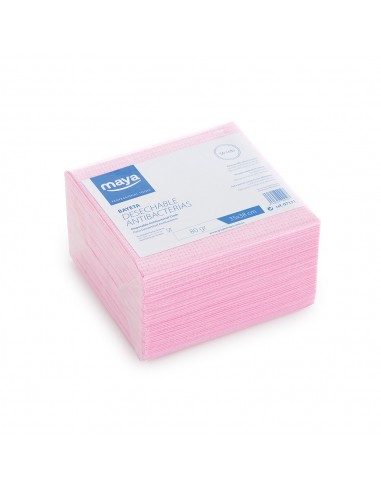 Pano Antibacteriano Descartável Rosa Pack 50un