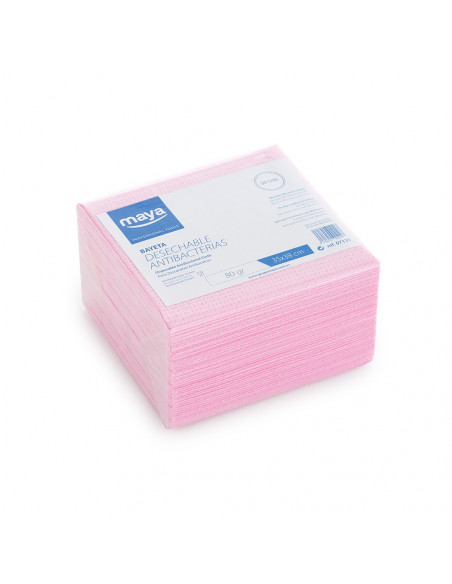 Pano Antibacteriano Descartável Rosa Pack 50un