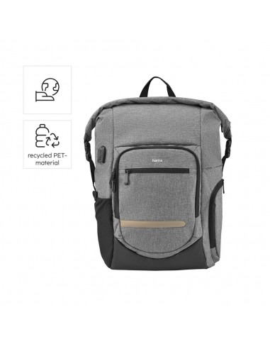 Mochila Portátil 15.6 Roll-Top Terra USB Cinza