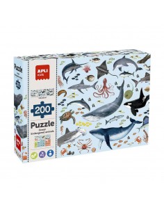 Puzzle Apli Animais Marinhos Ameaçados 200 Peças