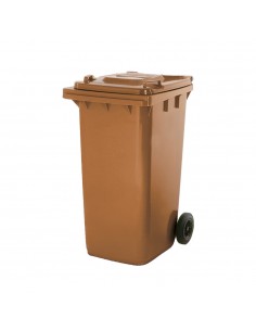 Contentor 240L Polietileno 2Rodas Castanho c/ Tampa Castanho