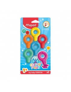 Lápis de Cera 06 Cores Maped Early Age My First (+1Ano)