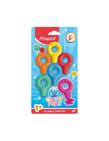 Lápis de Cera 06 Cores Maped Early Age My First (+1Ano)