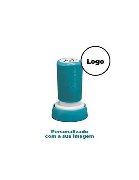 Carimbo Redondo 20mm Xstamper Quix Vermelho, personalizado