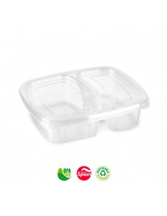 Caixa Hermética Lunch 2 Divisórias Nº1 725ml Transparente