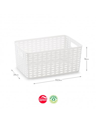 Caixa Arrumação Rattan Nº3 10L Branco