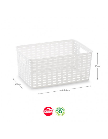 Caixa Arrumação Rattan Nº3 10L Branco