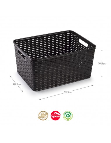 Caixa Arrumação Rattan Nº5 18L Wengue