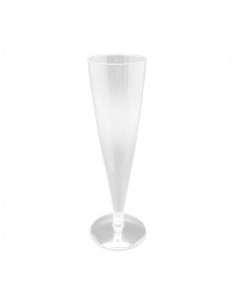Copos Flute Reutilizáveis PS Transparente 150ml 10un