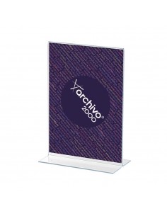 Expositor Porta Precos Acrilico 2 Face A5 em T