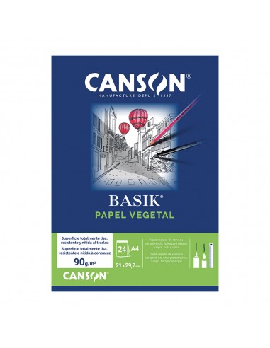 Papel Vegetal A4 90g Canson Bloco 24Fls