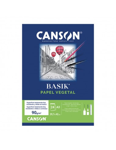 Papel Vegetal A3 90g Canson Bloco 24Fls