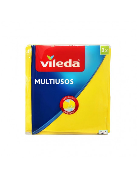Pano Multiusos 36x33cm Amarelo Vileda 3un