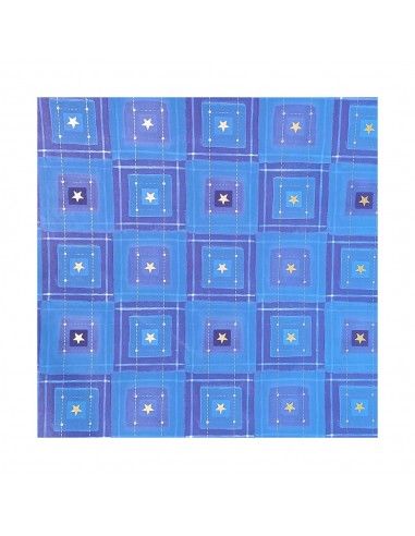 Papel Embrulho Estrelas Azul 62cmx200mts Bobine 7kg