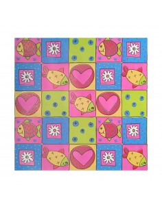 Papel Embrulho Peixes 62cmx200mts Bobine 7kg