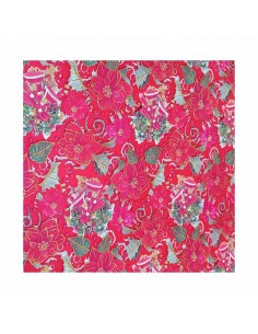 Papel Embrulho Azevinho Fundo Vermelho 62cmx200mts Bobine 7k