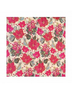 Papel Embrulho Azevinho Fundo Claro 62cmx200mts Bobine 7kg