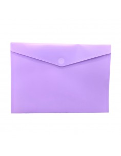 Bolsa A4 com Fecho Velcro Plástico Mate Violeta Pastel 1un