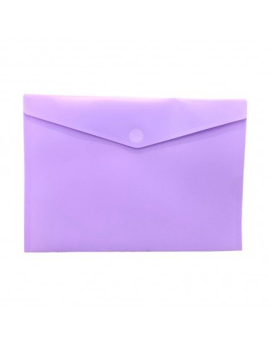 Bolsa A4 com Fecho Velcro Plástico Mate Violeta Pastel 1un