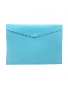 Bolsa A4 com Fecho Velcro Plástico Mate Turquesa Pastel 1un