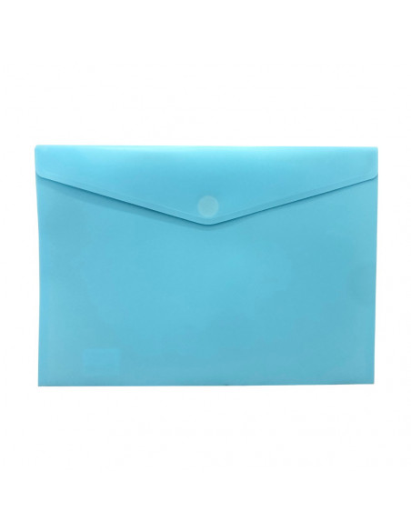 Bolsa A4 com Fecho Velcro Plástico Mate Turquesa Pastel 1un
