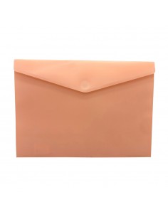 Bolsa A4 com Fecho Velcro Mate Salmão Pastel 1un