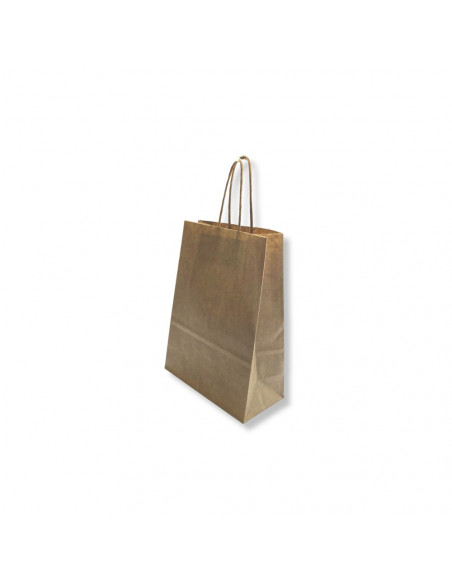 Saco 18x08x24cm Papel Kraft c/Asas 100gr 1un