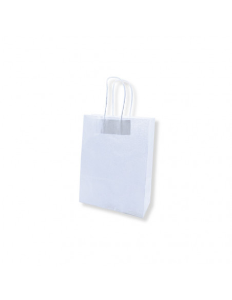 Saco 18x08x24cm Papel Branco c/Asas 100gr 1un