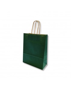 Saco 24x10x32cm Papel Verde Escuro c/Asas 100gr 1un