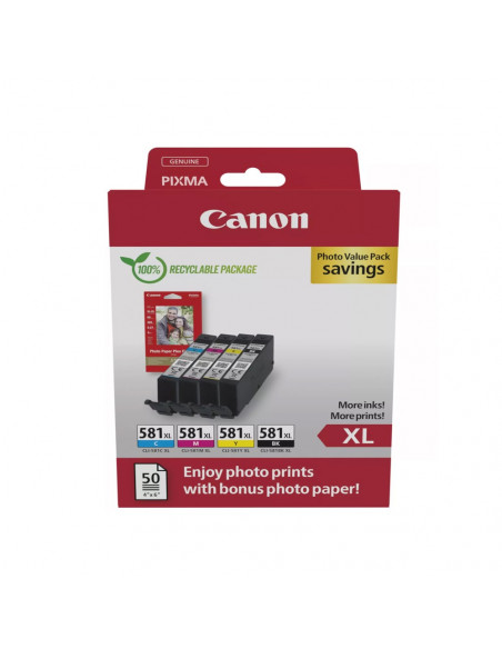 Pack Tinteiros Canon 581XL 4 Cores 2052C006 8,3ml