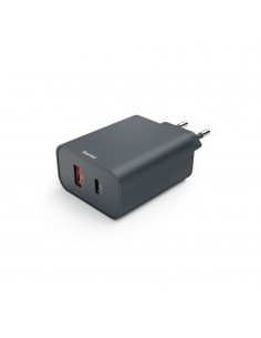 Carregador USB-A + USB-C PD 45W Rápido Cinza